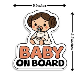 Baby on Board Signs for Car, Little Princesse, Waterproof and UV-Resistant Baby on Board Sticker, Durable Sign for Safety Awareness, Easy to Apply for Window or Bumper