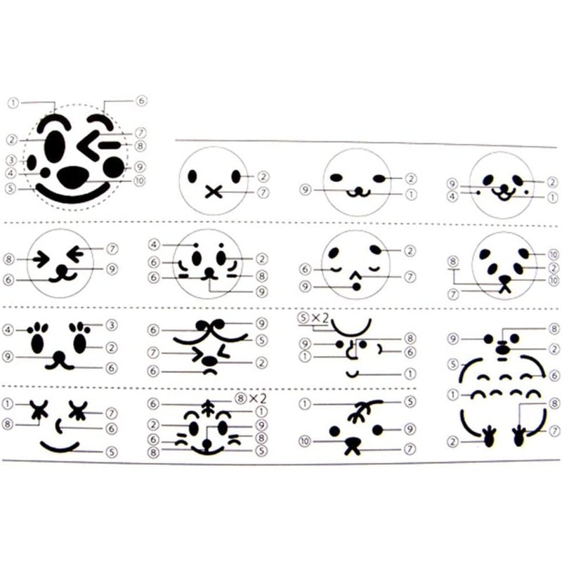 FLUORO Cute expression seaweed rice ball embossing device Seaweed smiley