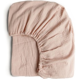 Zoney Muslin Fitted Crib Sheets 100% Cotton Baby Crib Sheets for Standard Crib Mattress (28 X 52 Inches), Soft and Breathable for Boys, Girls,Baby Crib Sheets，71 * 133cm (Pink)