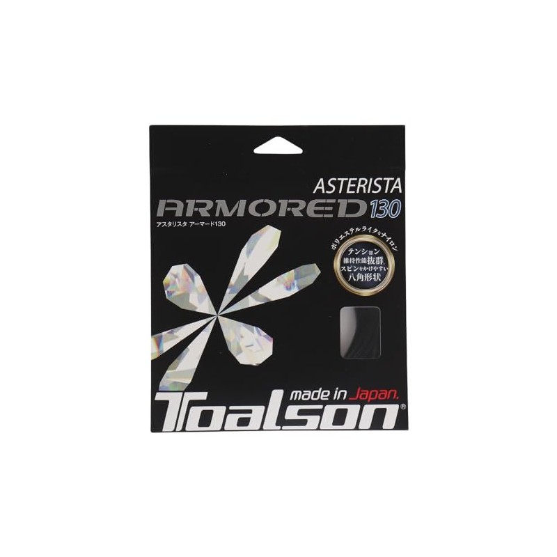 TOALSON 733060K Tennis String, Single String, Asterista Armored, 130, Black