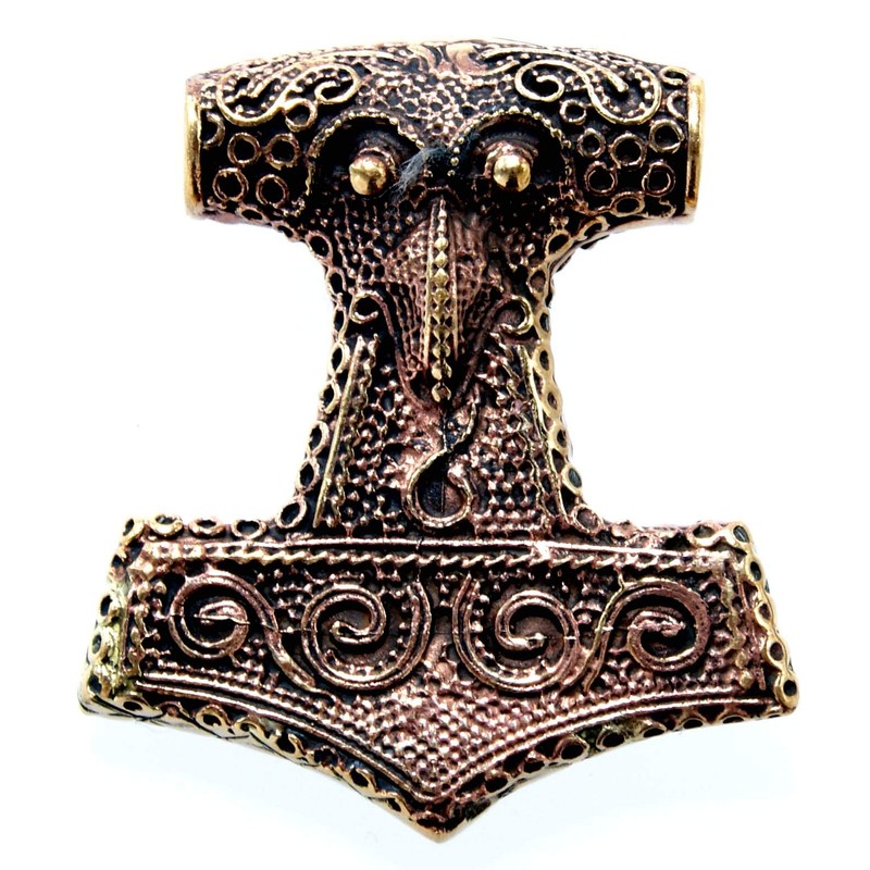 Kiss of Leather Thor's Hammer Pendant Bronze No. 57, Bronze,