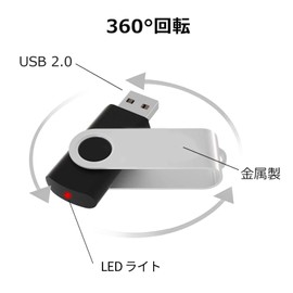 EASTBULL 1GB Flash Memory USB 2.0 Flash Drive 360° Rotating Dustproof USB Flash Drive with Lanyard LED Light (1GB 5 Colors)