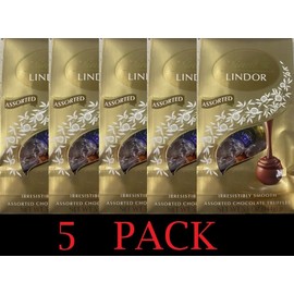 Lindt 5x Lindt LINDOR Assorted Chocolate Truffles 5.1 oz Bag - 3 FLAVORS - 5 PACK