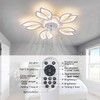 Ruibutrade Black Flower Modern CeilingFans with Lights, Low Profile Ceiling