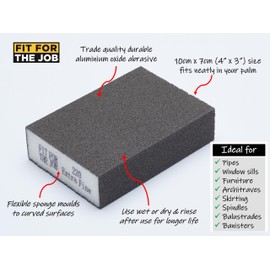 Fit For The Job Sanding Block 6 pcs 60/80/100/120/180/200 Grits Flexible Sanding Sponges Sanding Blocks Washable Wet & Dry Abrasive Pads, Sanding Pads for Sanding Wood, Walls, Plaster, Sandpaper