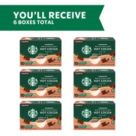 Starbucks Coffee K-Cup Pods, Naturally Flavored Hot Cocoa For Keurig Coffee Makers, 6 Boxes (60 Pods Total)