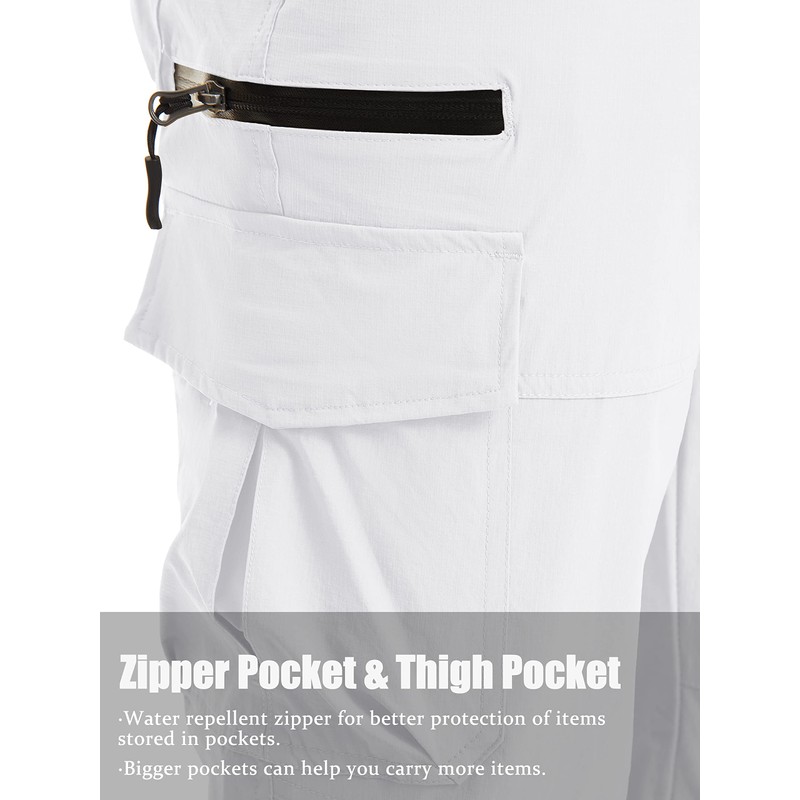 TACVASEN Men's Hiking Shorts Quick Dry 3/4 Capri Pants Multi