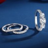 VAXOJEL Moissanite Rings for Women Wedding Set 2.3CTTW 3 Stone