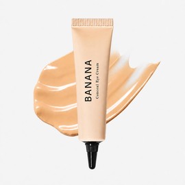 BANANA Conceal Eye Cream, Hydrating Tinted Under‑Eye Concealer, Helps Cover the Look of Under‑Eye Darkness & Soften Dry Fine‑Line Look, Lightweight, Daily Makeup Base, Korean Eye Cream, 0.53 oz