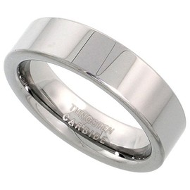 Sabrina Silver Tungsten Carbide 6 mm Pipe Cut Wedding Band Ring for Men and Women Polished Comfort fit Size 10