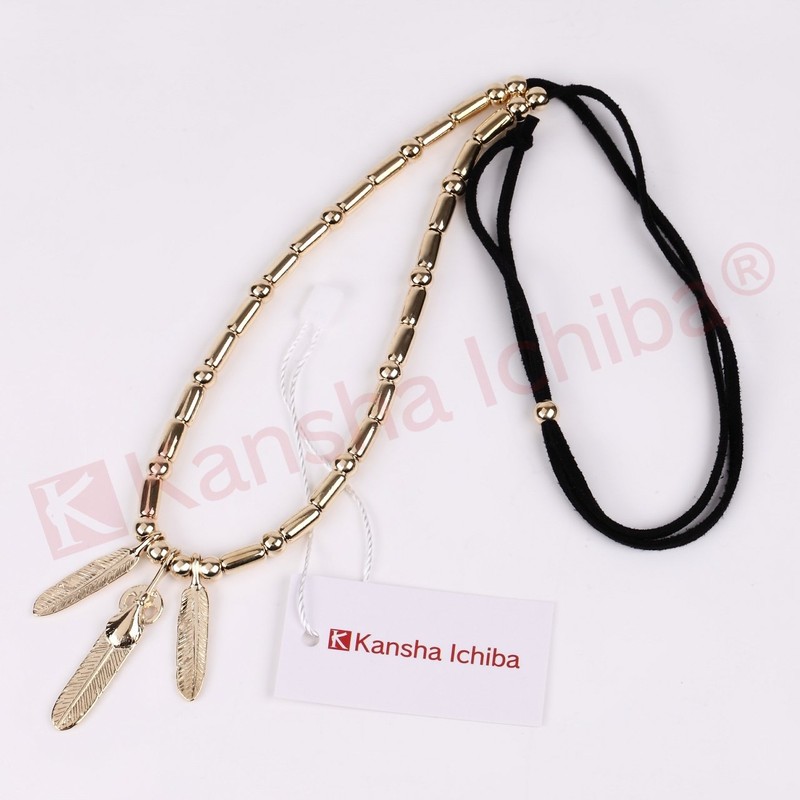 Kansha Ichiba Genuine Gold Feather Pipe Necklace