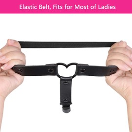 alisikee 2pcs Adjustable Heart Leg Garter with Anti-Slip Clips, Elastic Gothic Thigh Garter for Ladies, Black