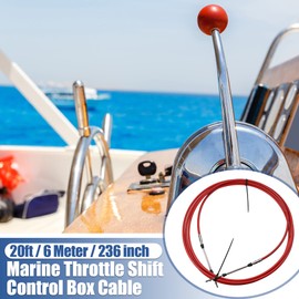Motoforti 2pcs 20ft 6 Meter 236 Inch Marine Type 3300 / 33C Throttle Shift Remote Control Box Cable for Yamaha Outboard Engine Boat Motor Steering System Red