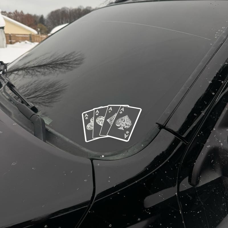 Ace Playing Card Chrome Sticker - High Quality Printed Vinyl