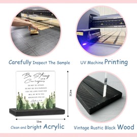 Bible Verse Joshua 1 9 Christian Decor Gifts for Women men Prayer Coworkers Employees Friends Inspirational Positive Scripture Desk Decorative Signs Plaques GXX84