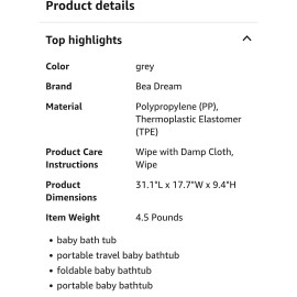 Bea Dream Folding Baby Bathtub