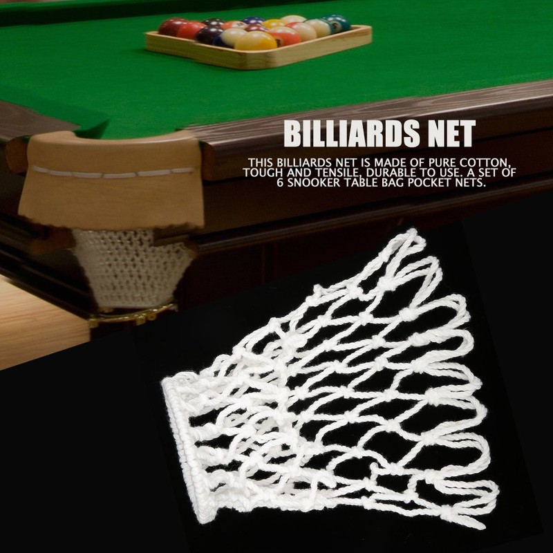 Keenso 6Pcs Billiards Net, Table Mesh Net Bags Pockets Billiards