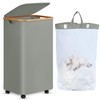 efluky Laundry Basket with Wheels, Tall Rolling Laundry Hamper with
