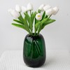 Relexome Dark Green Glass Flower Vase for Centerpieces Flowers 6.7