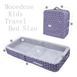 Mooedcoe Foldable Toddler Floor Bed with Sides, Folding Toddler Bed for Travel Kid Foam Sleeping Cot (Rectangular, Crown)