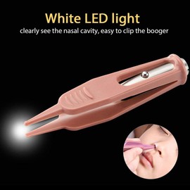 Pinzas nasales para bebé con luz LED, clip retirador de oídos, nariz y ombligo, pinzas de limpieza seguras y ligeras