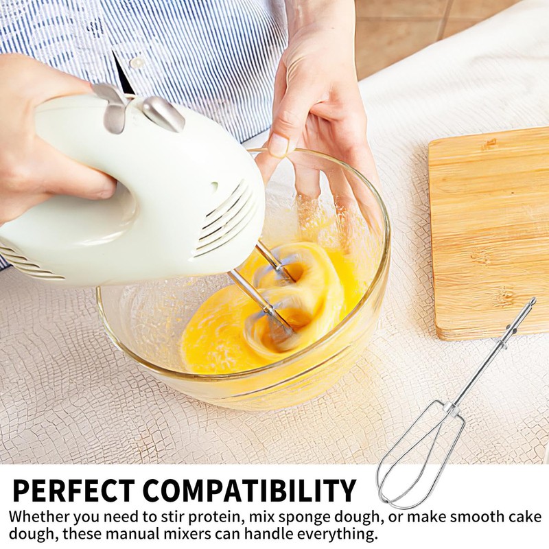2 Pieces Replacement Egg Beaters, Electric Egg Beater Accessories, Stainless