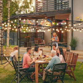 SLOW DOLPHIN Photo Studio Background Stand Support Kit Backdrop Stand, 40ft (Wide) x 8.5ft (Tall) Square Large Adjustable Backdrop Stand with Rotatable Connector, Carry Bag, Sand Bags Clamps.