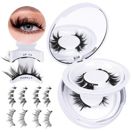 B&Qaugen Magnetic Eyelashes 2 Pairs Magnetic Lashes Natural Magnetic Eyelashes with Applicator Cat Eyes and Doll Eyes Eyelashes Magnetic Lashes Easy to Wear Reusable Magnetic Eyelashes Kit（CX02）