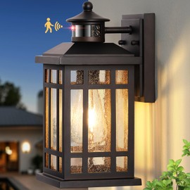 OPAXIS Motion Sensor Outdoor Wall Light, Oil Rubbed Bronze Dawn to Dusk Outdoor Light Fixture, Aluminium Anti-Rust Porch Lights Wall Mount, Outside Lights for House Garage Patio Entry Front Door