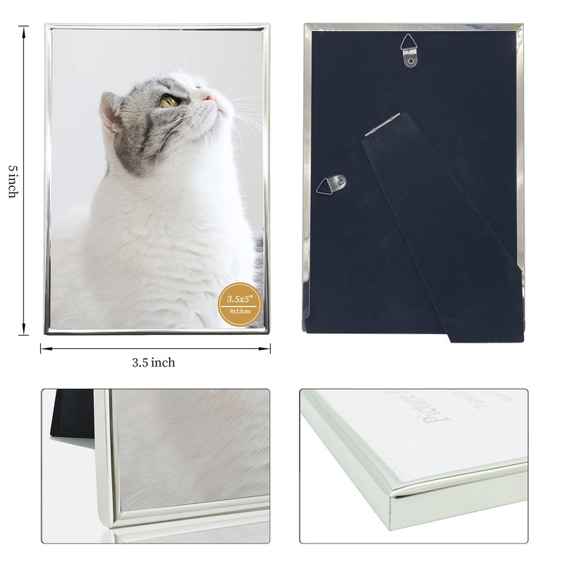 DECANIT 8x10 Picture Frame Metal, Thin Profile Photo Frame 8