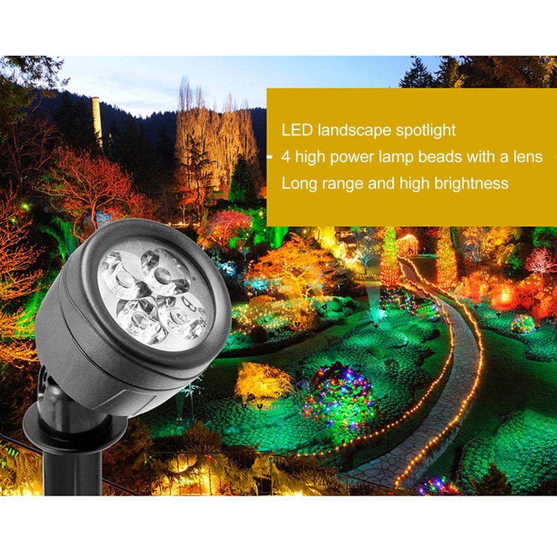 LED Landscape Spotlight Light Waterproof 360° Rotatable 13 Colors High