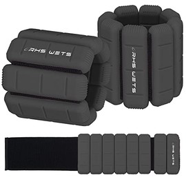 Rhswets Wearable Ankle Weights 1 Pair 1lb for Women Men, Strength Training Arm Wrist Weights Set for Yoga, Dance, Aerobics, Running, Walking (1 lb/each, Black)