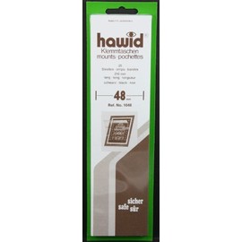 Hawid 25 210x48mm stamp mount strips. Black.