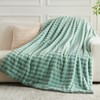 NEWCOSPLAY Faux Fur Queen Blanket Sage Green Bubble Blanket Thick