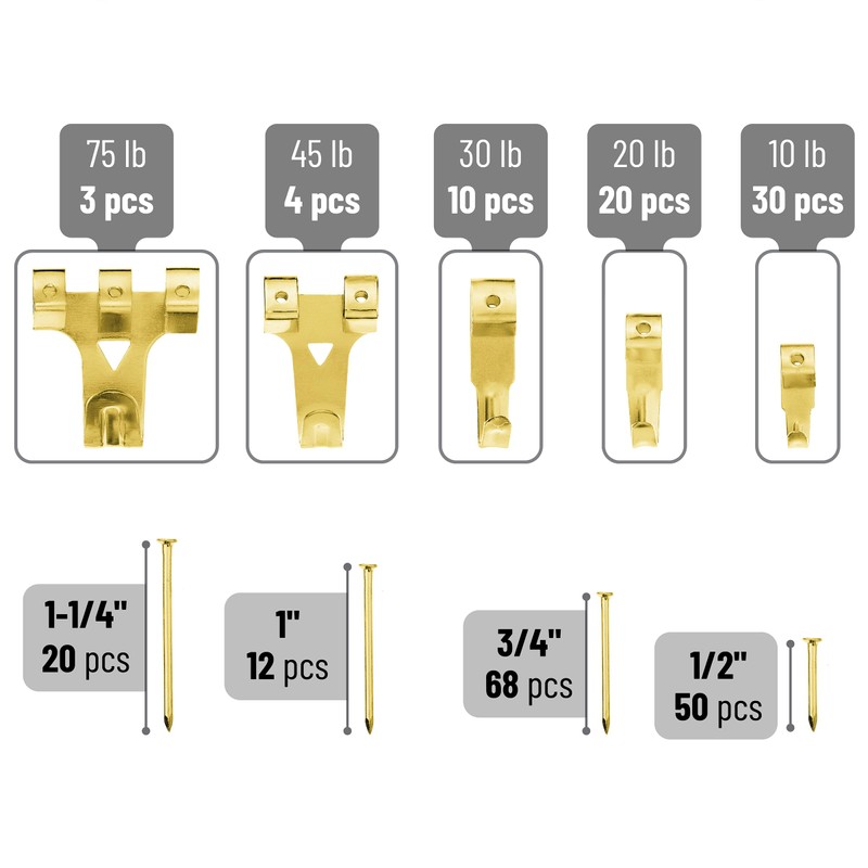 Mr. Pen- Picture Hanging Kit, 276 Pcs, Hangers, Nails, Hooks,