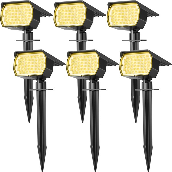 WENATY Solar Spot Lights Outdoor Waterproof IP65, 6 Pack Landscape