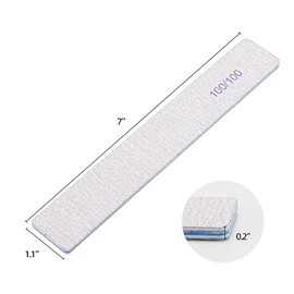 25 Piezas Limas de Uñas Rectangulares Grano 100/100, Pulidores de Uñas Reutilizables de Doble Cara Lijas de Esmeril Limas de Uñas para Uñas Acrílicas 
