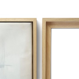 Artnova Floating Canvas 30 x 30 cm (Wood Colour) - Wooden Frame Mounted with Hanging Kit - Sturdy Pine Wood Frame for Wall Pictures - Elegant Design