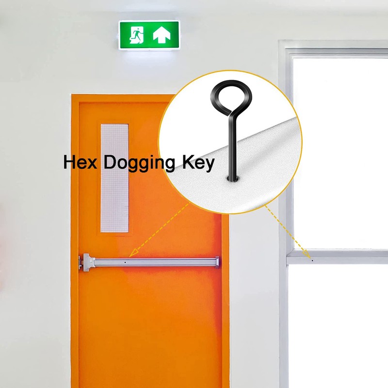 WOODGUILIN 1/8” Standard Hex Dogging Key with Full Loop, Key-Ring