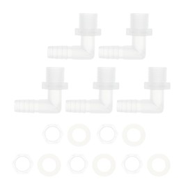 HOPESPANNER Plastic Hose Barb Fitting 3/8" Hose ID G3/8 Female NPT Elbow Barb Connector PP 1 Set