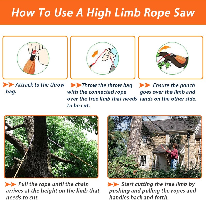 ZSGrowth 53 Inch High Limb Rope Saw with 68 Sharp