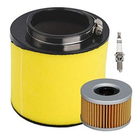 HIFROM Air Filter Element Cleaner with Oil Fitler Spark Plug Tune Up Kit Compatible with 2004-2007 400 TRX400 TRX400FA TRX400FGA Replacce 17254-HN5-670 15412-KEA-003