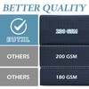 EUTXL Navy Blue No Hook Shower Curtain with Snap in