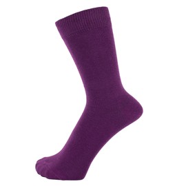 ZAKIRA Finest Combed Cotton Dress Socks in Plain Colours for Men, Women, 4-6 (UK), Purple