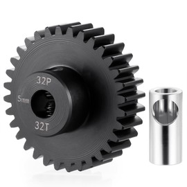 BRKRC Steel 32P 5mm Pinion Gear 25T 26T 28T 29T 30T 31T 32T 33T 34T 35T 36T 37T 38T Motor Gears for 1/10 1/8 RC Car Parts (32T)