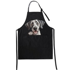 InnoBeta Great Dane Dog Apron for Great Dane Lovers, Great Dane Gifts for Women/Men, Cute Dog Head Funny Apron Gifts for Great Dane Owners & Lovers, Apron comes with Pockets and Adjustable Neck Strap