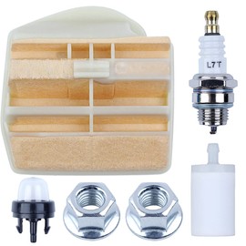 Adefol Tune Up Air Filter Kit for Husqvarna 445 450 445e Jonsered 2245 2250 CS2245 CS2250S Chainsaw with Fuel Filter Spark Plug Primer Bulb Bar Nut Replacement Parts 503443201 531309681 544080803