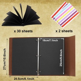 Photo Album Scrapbook 60 Pages Premium Black Paper Memory Book Vintage DIY Leather Cover Photo Book for Kids Graduation Wedding Anniversary Family Travel Birthday Christmas Gifts (Deer)