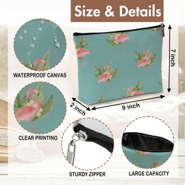 heiyihe Friendship Gifts for Women, Flamingo Makeup Bag, Small Cosmetic Travel Bag, Christmas Birthday Gifts for Women Girls Friends, Waterproof Canvas Makeup Bag for Travel Essentials-D09