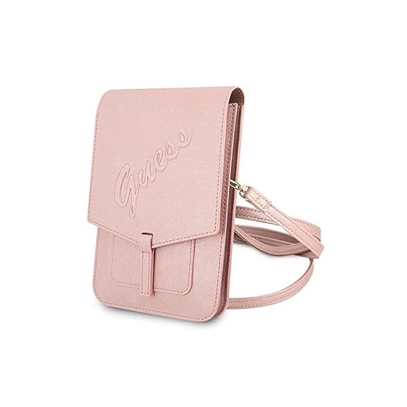 Guess Saffiano Script Bag GUWBRSAVSPI Pink